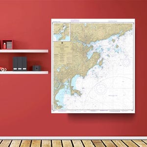 Salem and Lynn Harbor Massachusetts Nautical Wall Art Reproduction NOAA 13275 Map Print (03/1984)