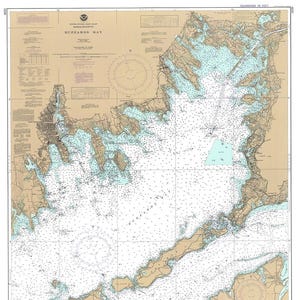 Nautical Chart of Buzzards Bay. Massachusetts 13230 (03/1984) NOAA. Vintage Home Deco Style Old Wall Map Reproduction.