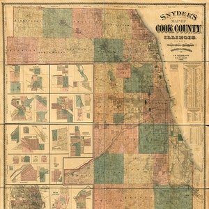 Landkarte Koch County, Illinois 1886. Vintage Restauration Hardware home Deco Stil alte Wandreproduktion Kartendruck.