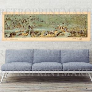 Route der Mormonen-Pioniere von Nauvoo zum Großen Salzsee. Februar 1846-Juli 1847. Vintage Home Deco Stil alte Wand Reproduktion Karte Druck.