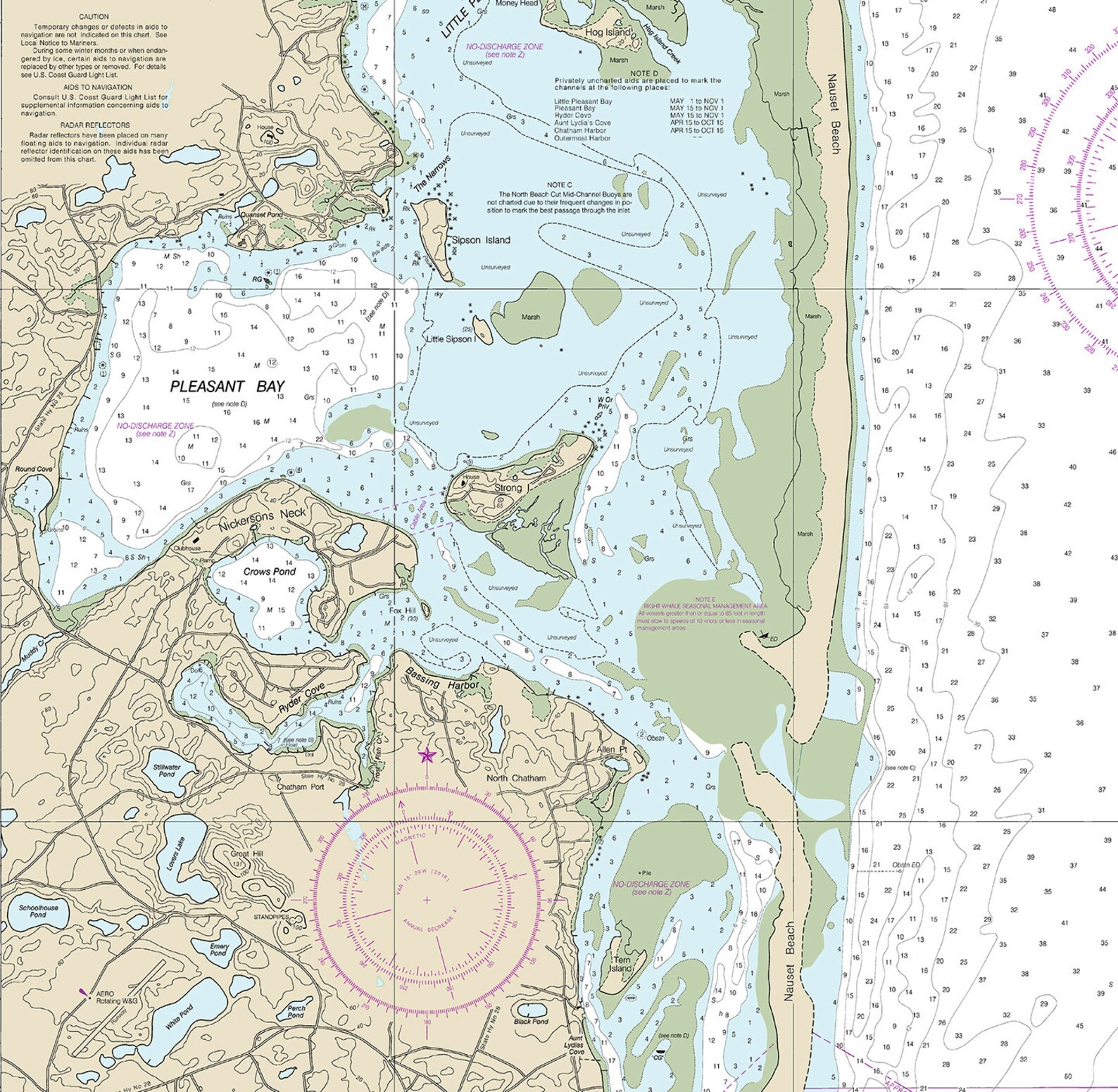 Nautical charts of Chatham Harbor and Pleasant Bay 13248. Etsy