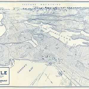 Etwas aus der Vogelschau eines Teils der Stadt und ihrer Umgebung, 1925. Restaurierung Hardware Home-Deco-Stil alte Landkarte. Vintage Reproduktion