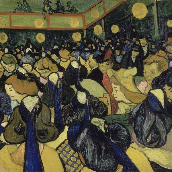 Dance Hall at Arles by Vincent Van Gogh.  Home Deco Style Reproduction.