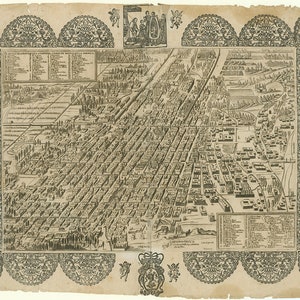 Karte von Mexiko Stadt, Plano de la Ciudad de Mexico, 1907.