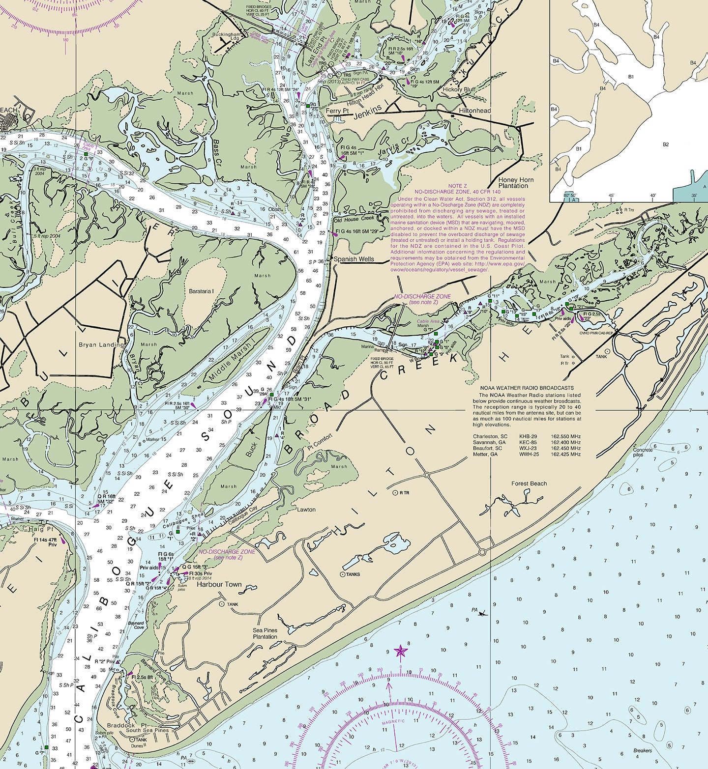 Nautical charts of Port Royal Beaufort Port Royal Parris Etsy