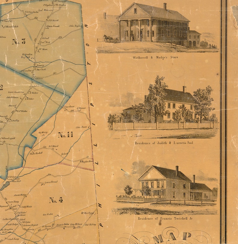Map of Petersham Worcester County Massachusetts MA. 1885. Etsy