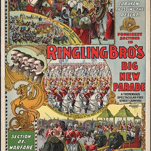 Vintage Poster von 1899 Ringling Bros. Vintage home Deco Style alte Wandkarte Reproduktion.