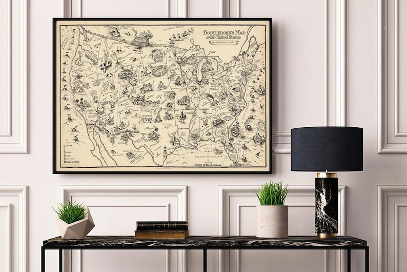 Illustrations Bootlegger's Map of the United States. Pictorial ...
