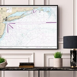 Cartas náuticas de los accesos a Nueva York, Nantucket Shoals hasta Five Fathom Bank, Costa Este 12300 Reproducción de mapas Giclée