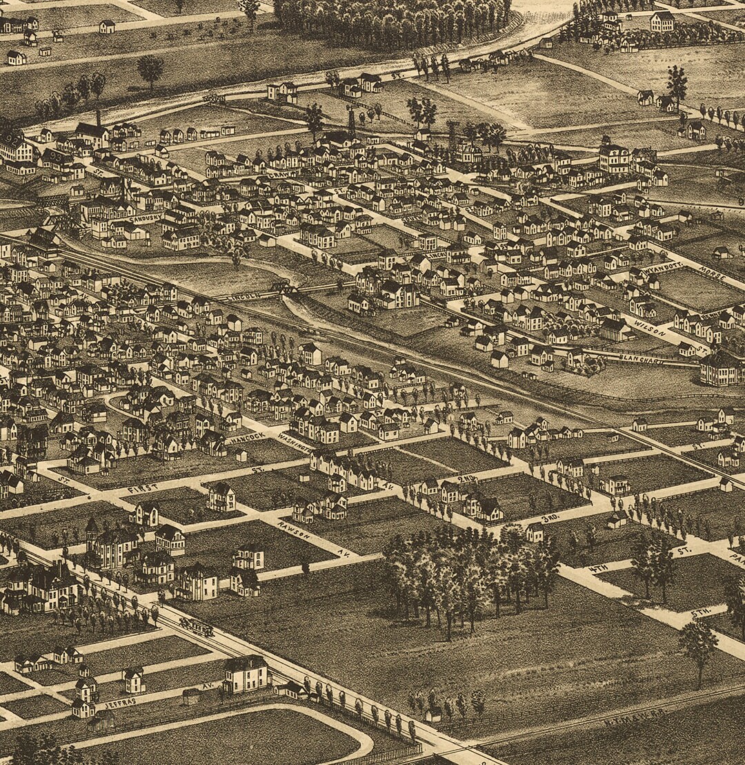 Map of Findlay Hancock Co. Ohio 1889. Vintage Restoration Etsy