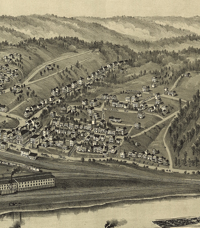 Map of Mingo Junction Jefferson County Ohio OH 1899. Etsy