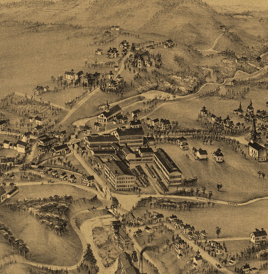 Map of Higganum Middlesex County Connecticut CT 1881 Vintage Etsy