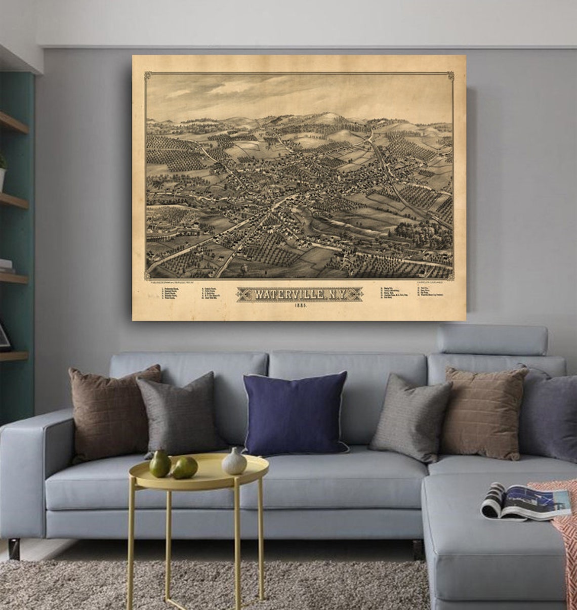 Map of Waterville Oneida Co. New York 1885. Vintage Etsy