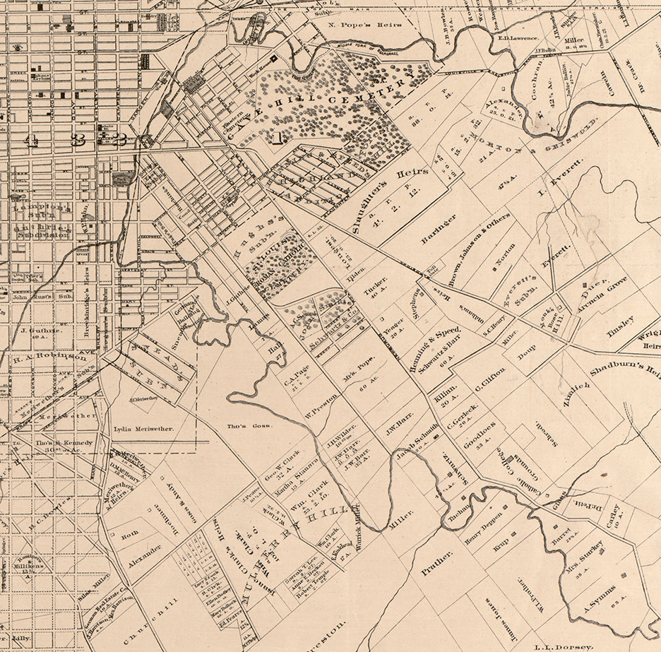 Map of Louisville Jefferson County Kentucky 1873. Vintage Etsy
