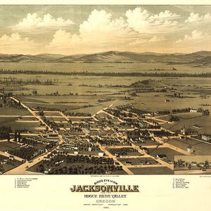 Mapa Jacksonville, Floryda (Fl.), 1883. Stara mapa ścienna w stylu Home Deco. Reprodukcja vintage
