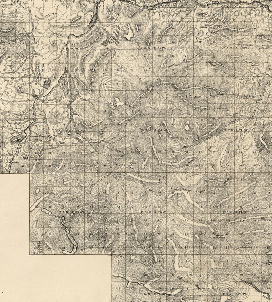 Map of the Larimer County Colorado 1883. Vintage Restoration Etsy