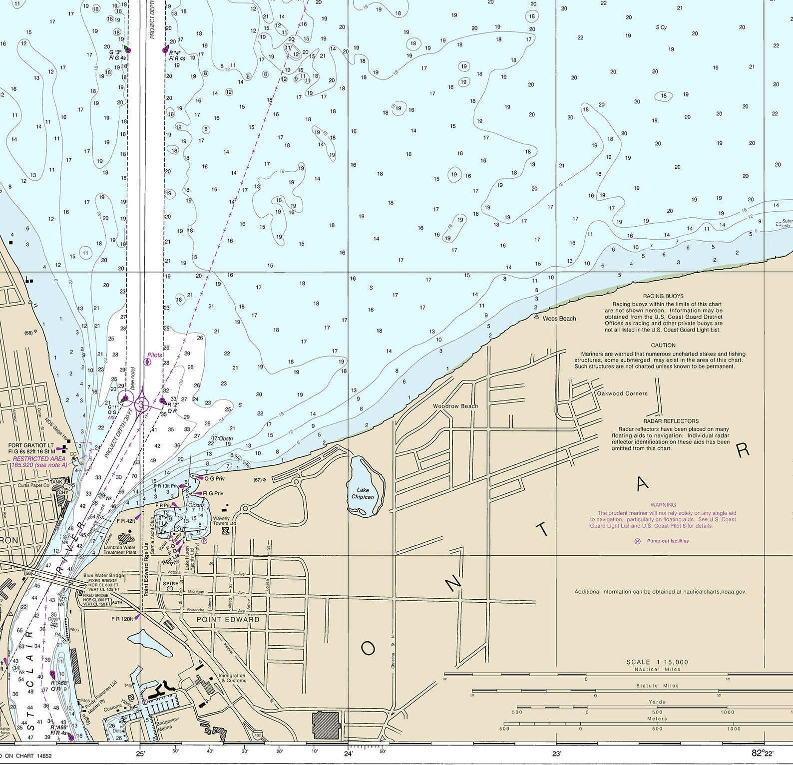 Nautical Charts Of South End Of Lake Huron Michigan Great Etsy