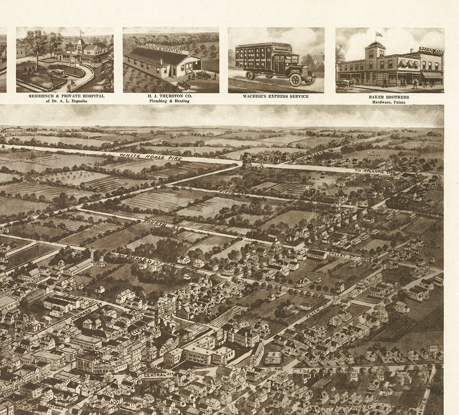 Map of Hammonton Atlantic Co. New Jersey NJ Map 1926. Etsy