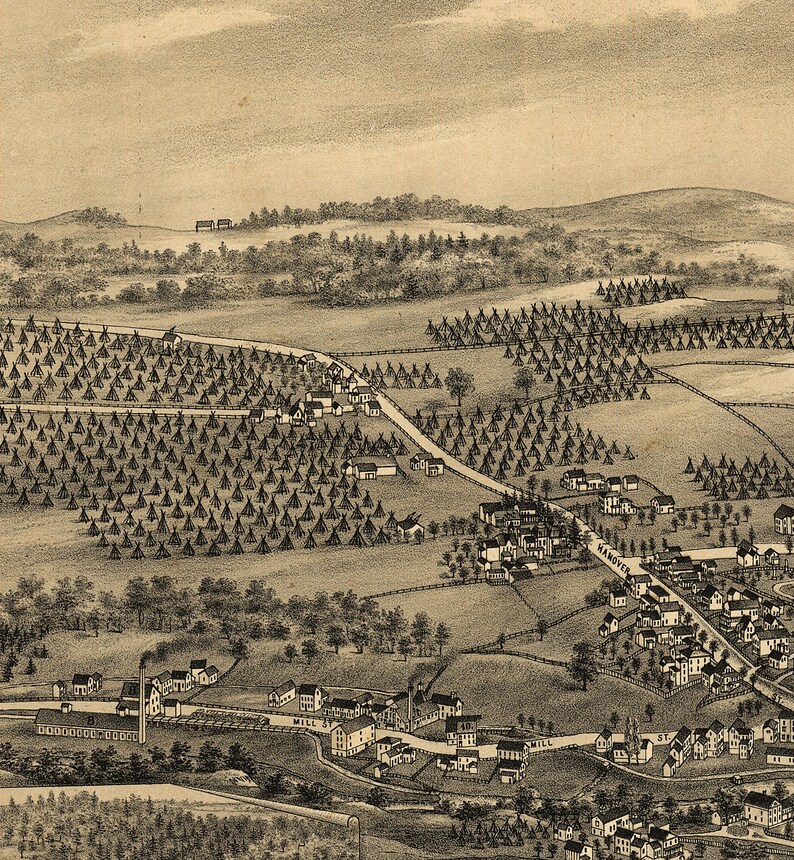 Map of Waterville Oneida Co. New York 1885. Vintage Etsy