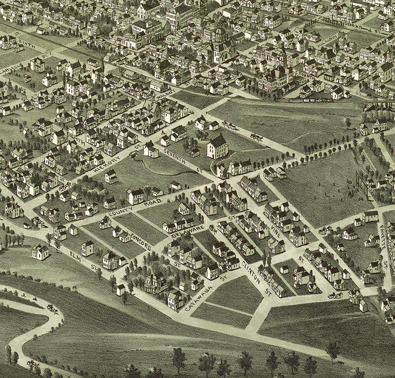 Map of Martin's Ferry Belmont County Ohio OH 1899. Etsy