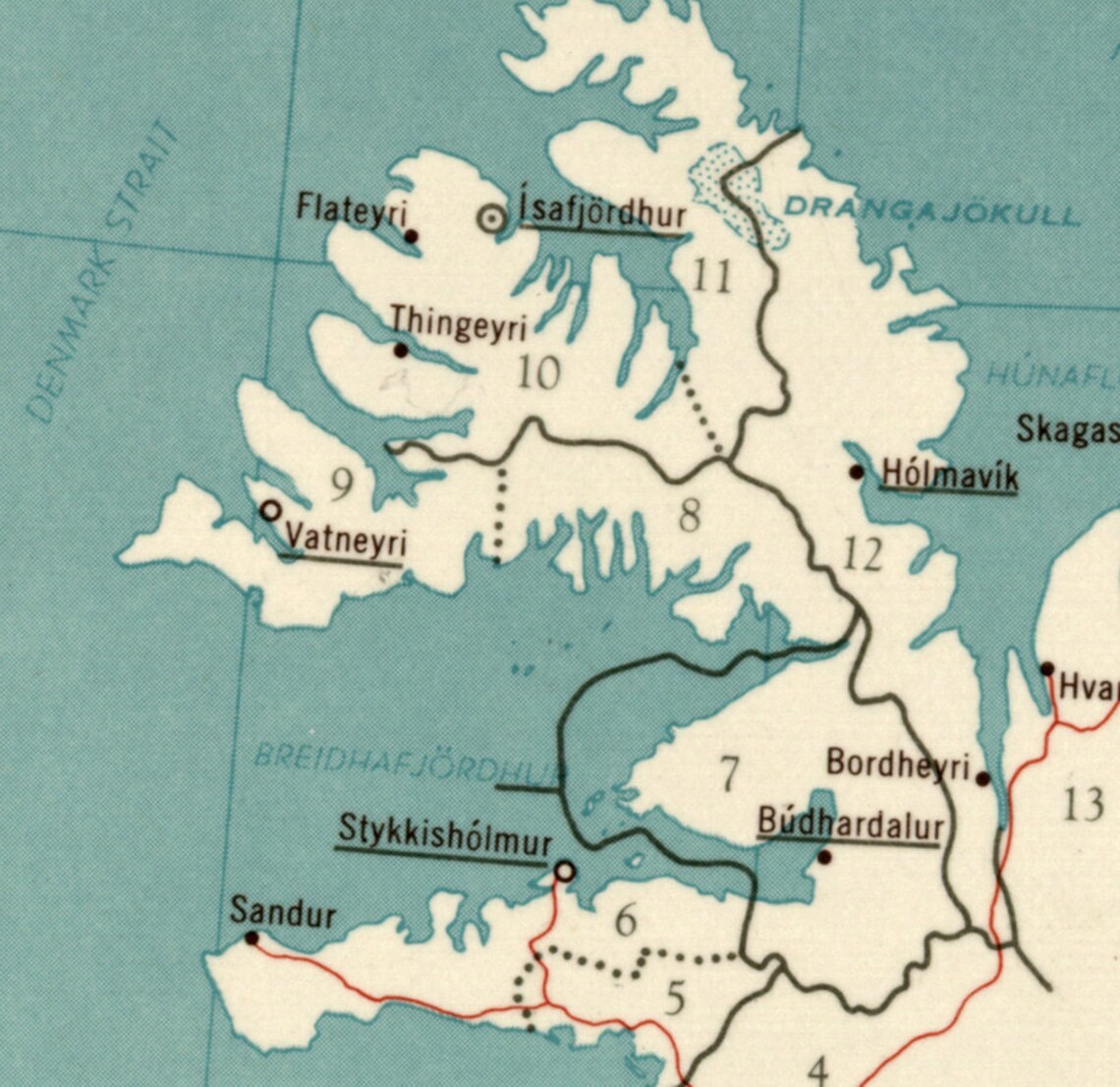 Map of Iceland 1958. Restoration Hardware Home Deco Style Old Etsy