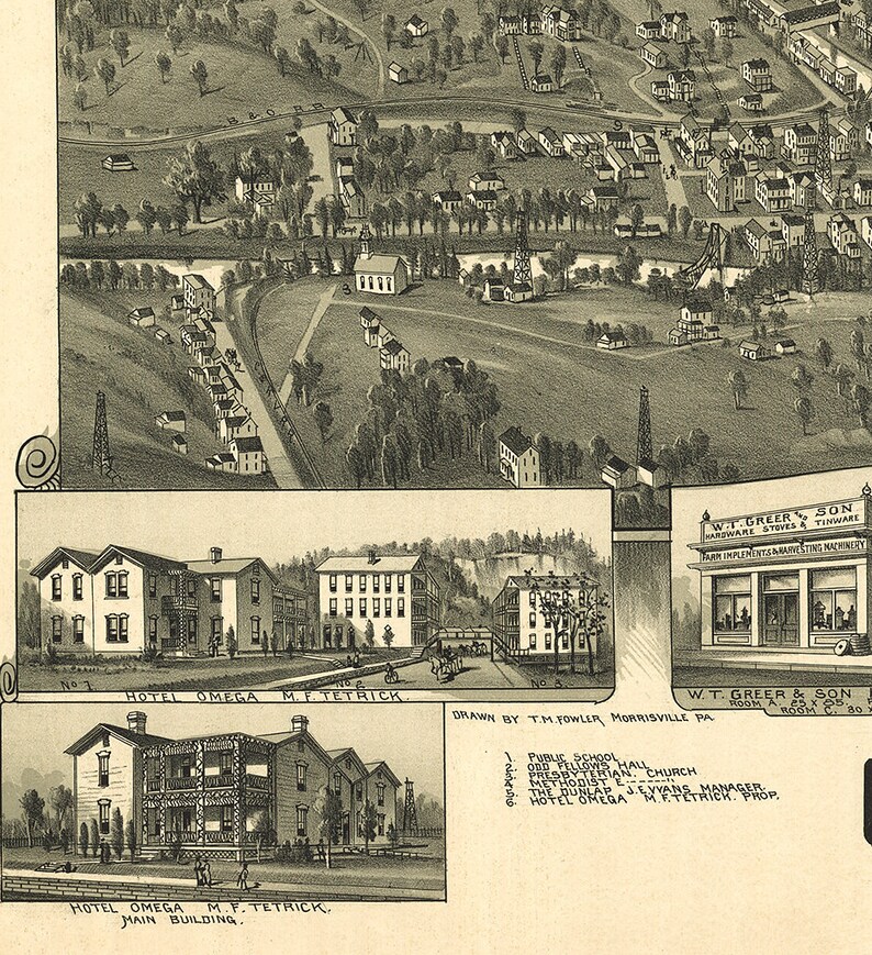 Map of Cairo Ritchie County West Virginia WV. 1899. Vintage Etsy