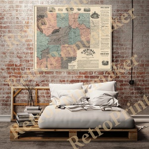 Puede incluir: Un mapa vintage de la Nación Cherokee en el Territorio Indio, fechado en 1856. El mapa muestra los límites de la Nación Cherokee y las ubicaciones de varias ciudades y asentamientos. El mapa está impreso en blanco y negro sobre papel de color crema.