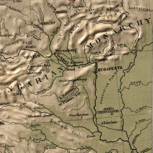 Carte de l'Allemagne, 1880. Reproduction de carte murale ancienne de style déco maison vintage. image 7