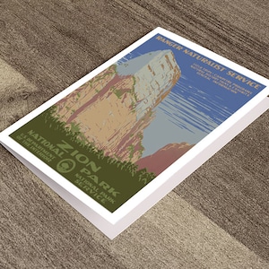 Tarjeta de felicitación - Parque Nacional Zion, Servicio Naturalista de Guardabosques.