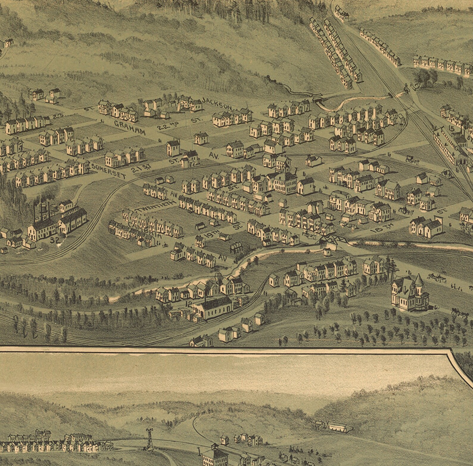 Map of Windber Somerset Co Pennsylvania PA 1900. Etsy