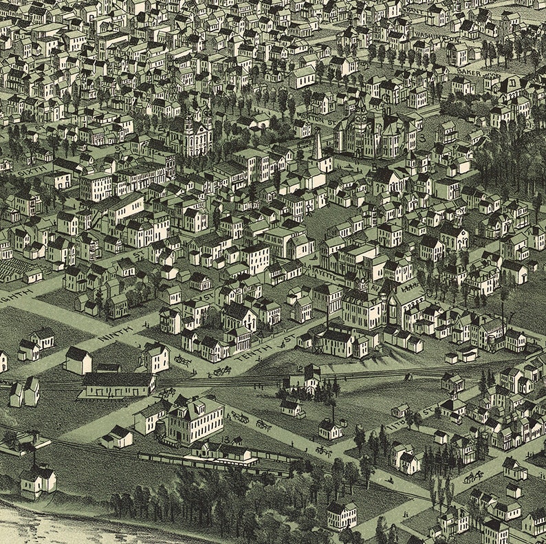 Map of Moundsville Marshall County West Virginia WV. 1899. Etsy