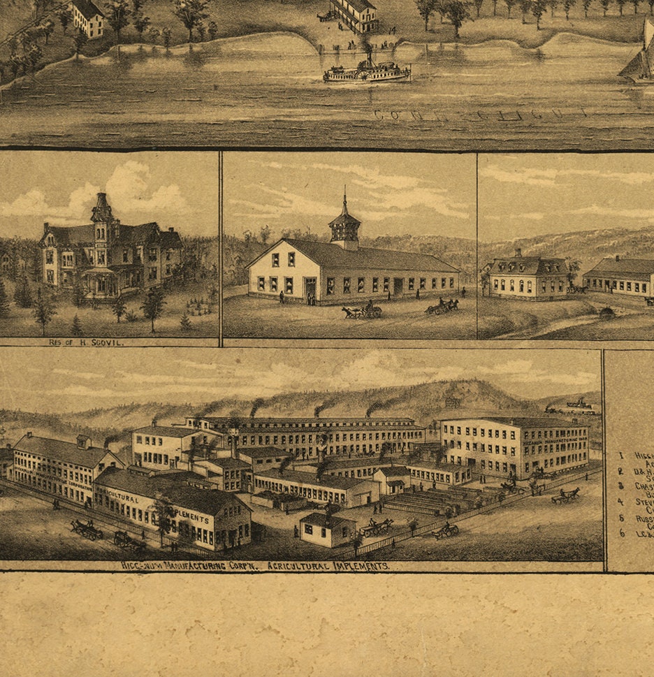 Map of Higganum Middlesex County Connecticut CT 1881 Vintage Etsy