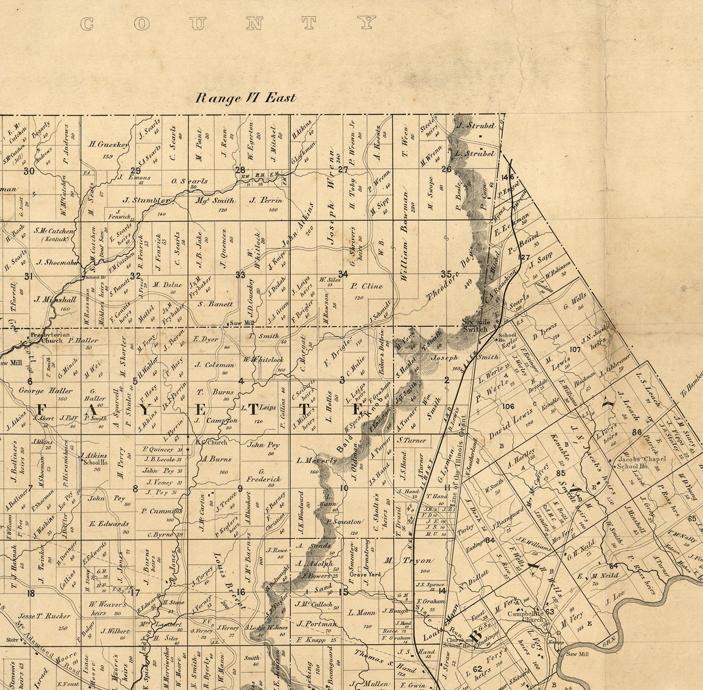 Map of Floyd County Indiana. 1882. Vintage restoration Etsy
