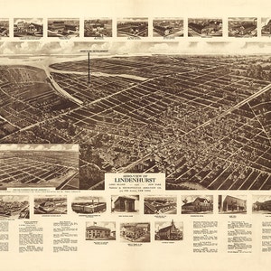 Landkarte von Lindenhurst, Stadt Babylon, Suffolk County, Long Island, New York NY 1925.