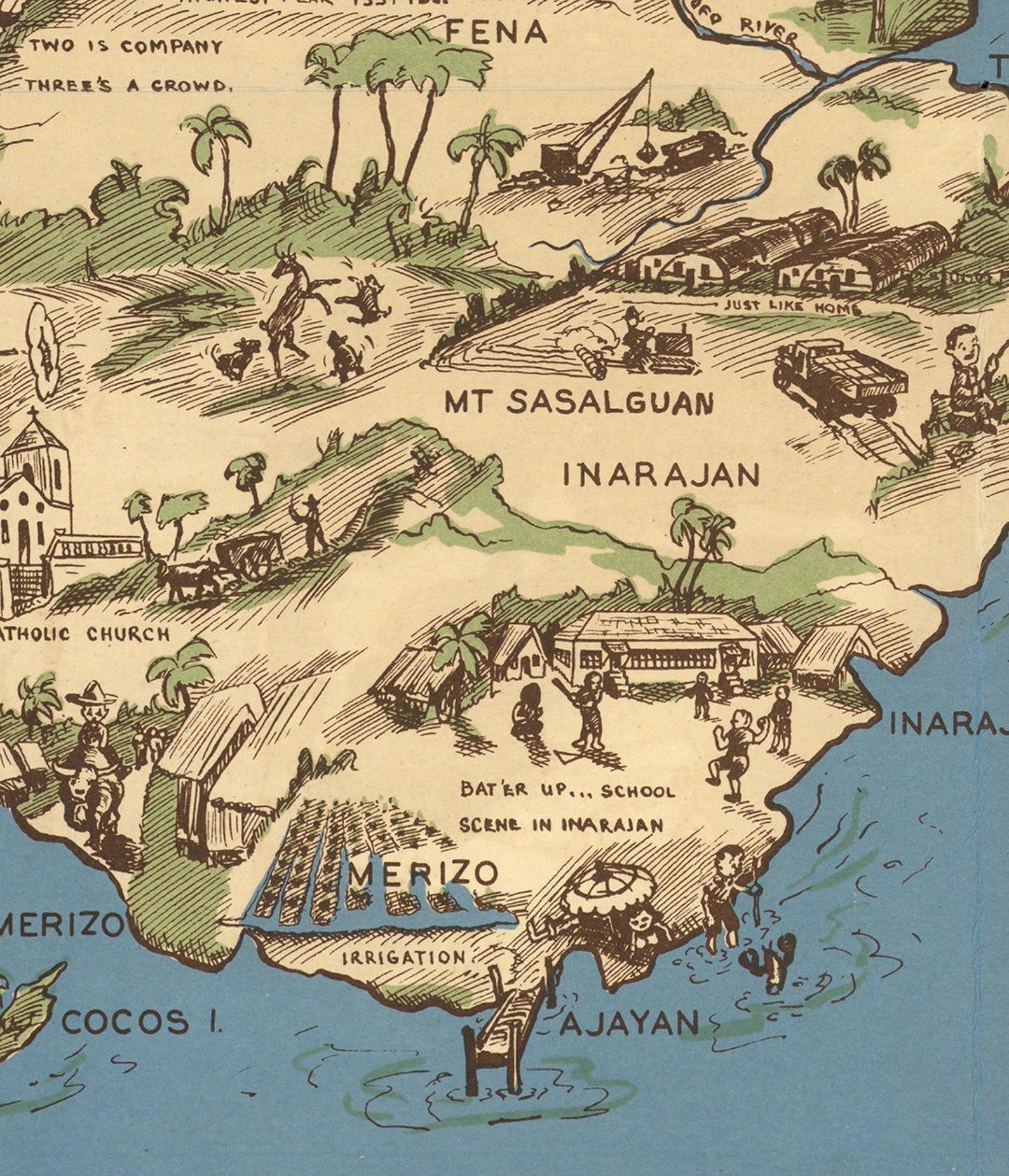 Map of Guam. Restoration Hardware Home Deco Style Old Wall Etsy