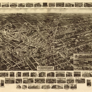 Hicksville, municipio de Oyster Bay, condado de Nassau, Long Island, Nueva York, NY, 1925. Reproducción de mapa antiguo con vista aérea. Tamaños variables.