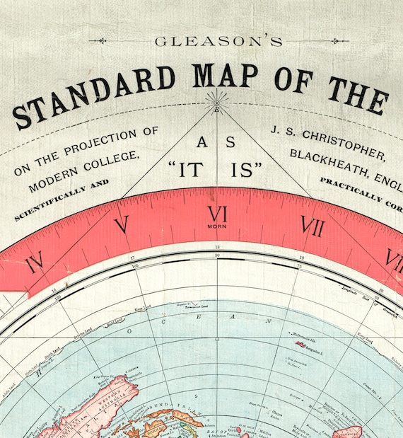 Gleason's New Standard Map of the World 1892. Vintage 