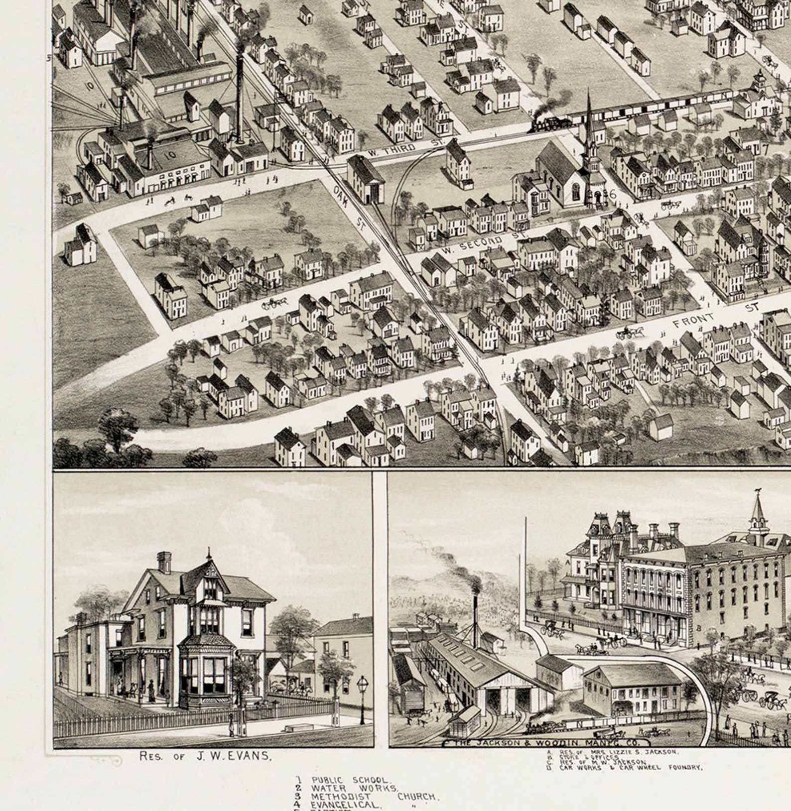 Map of Berwick Columbia County Pennsylvania PA 1884. Etsy