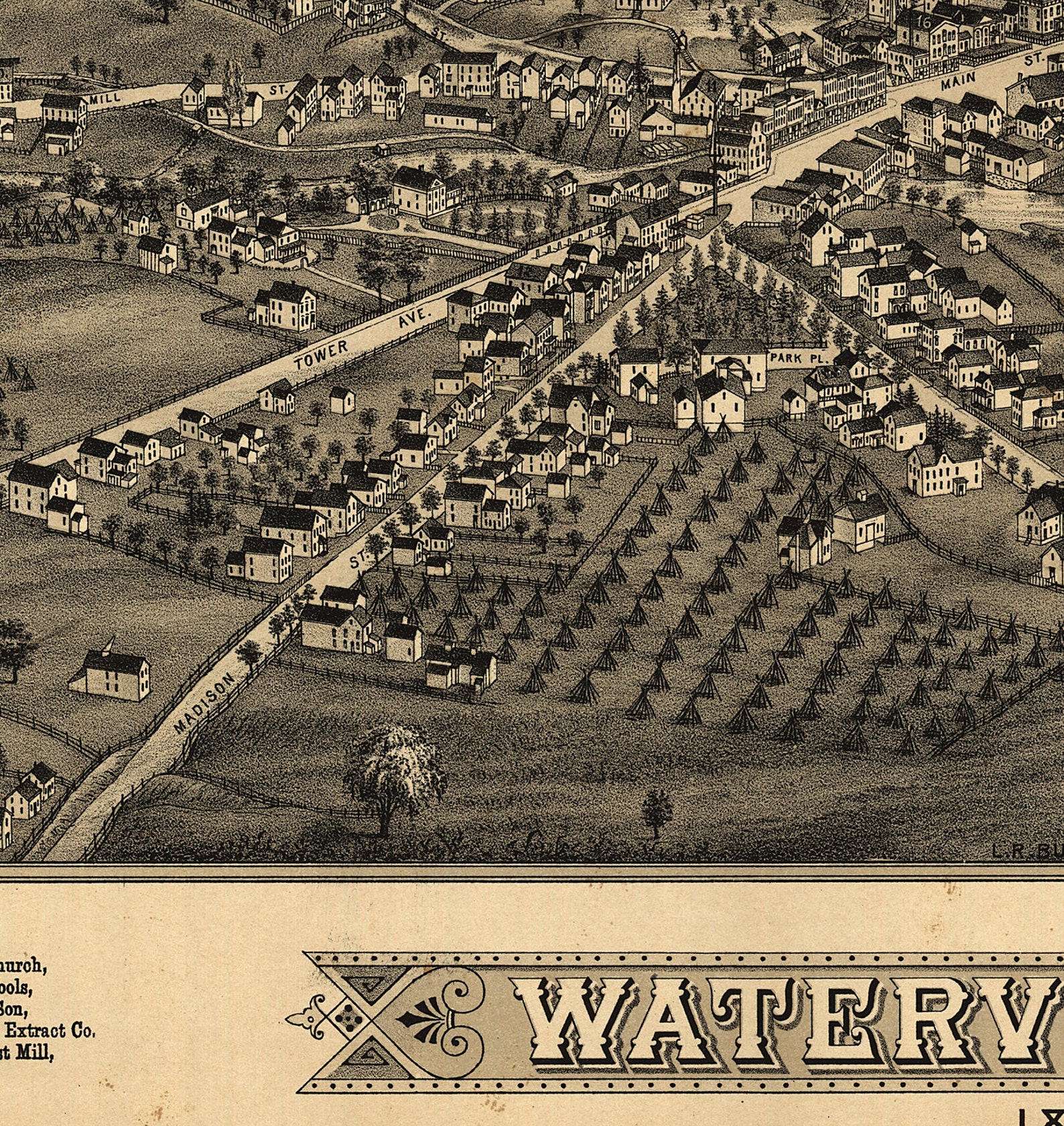 Map of Waterville Oneida Co. New York 1885. Vintage Etsy