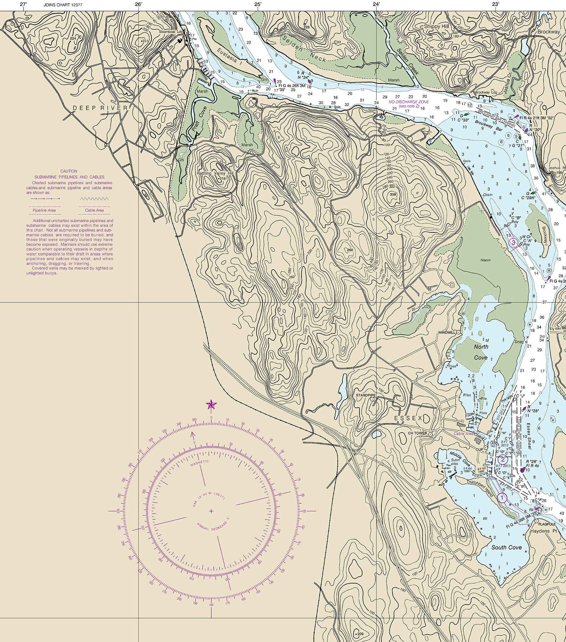 Home Décor Prints Selden Neck Hamburg Cove Wall Map Reproduction North