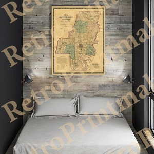 Map of Whitfield County, Georgia, 1879. Vintage restoration hardware home Deco Style old wall reproduction map print. image 2