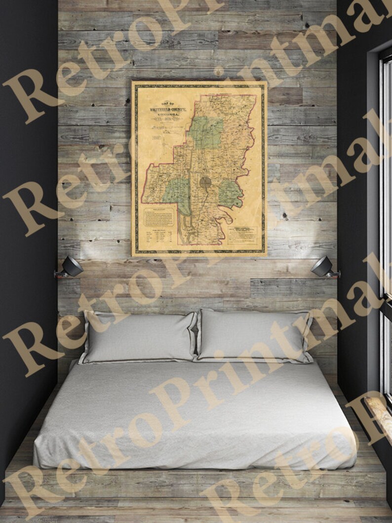 Map of Whitfield County, Georgia, 1879. Vintage restoration hardware home Deco Style old wall reproduction map print. image 2