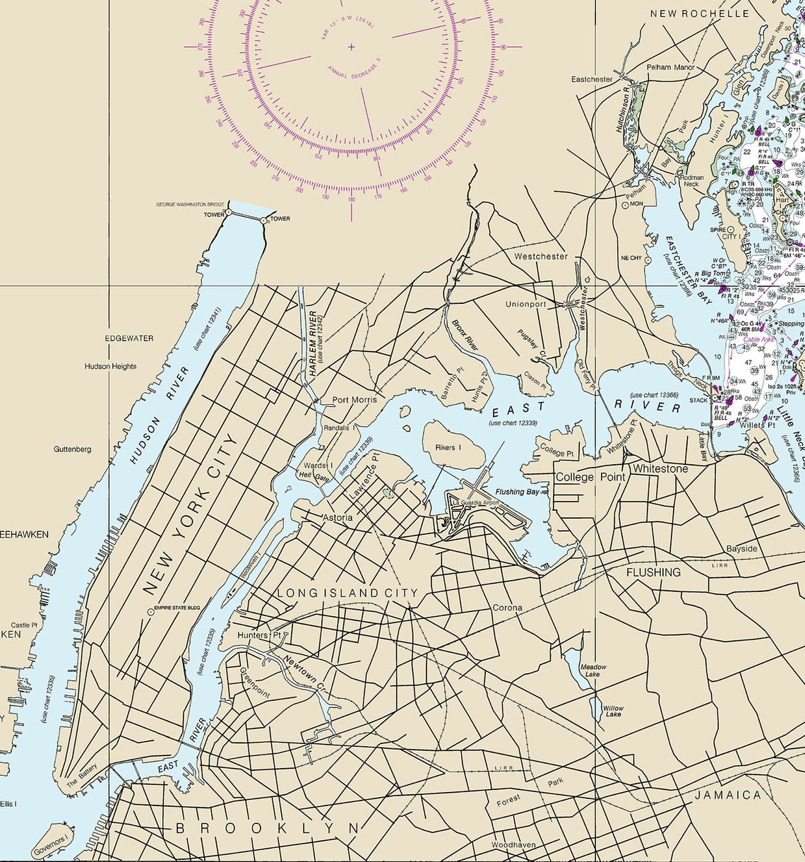 Nautical Charts of Long Island Sound Western Part 12363 New - Etsy