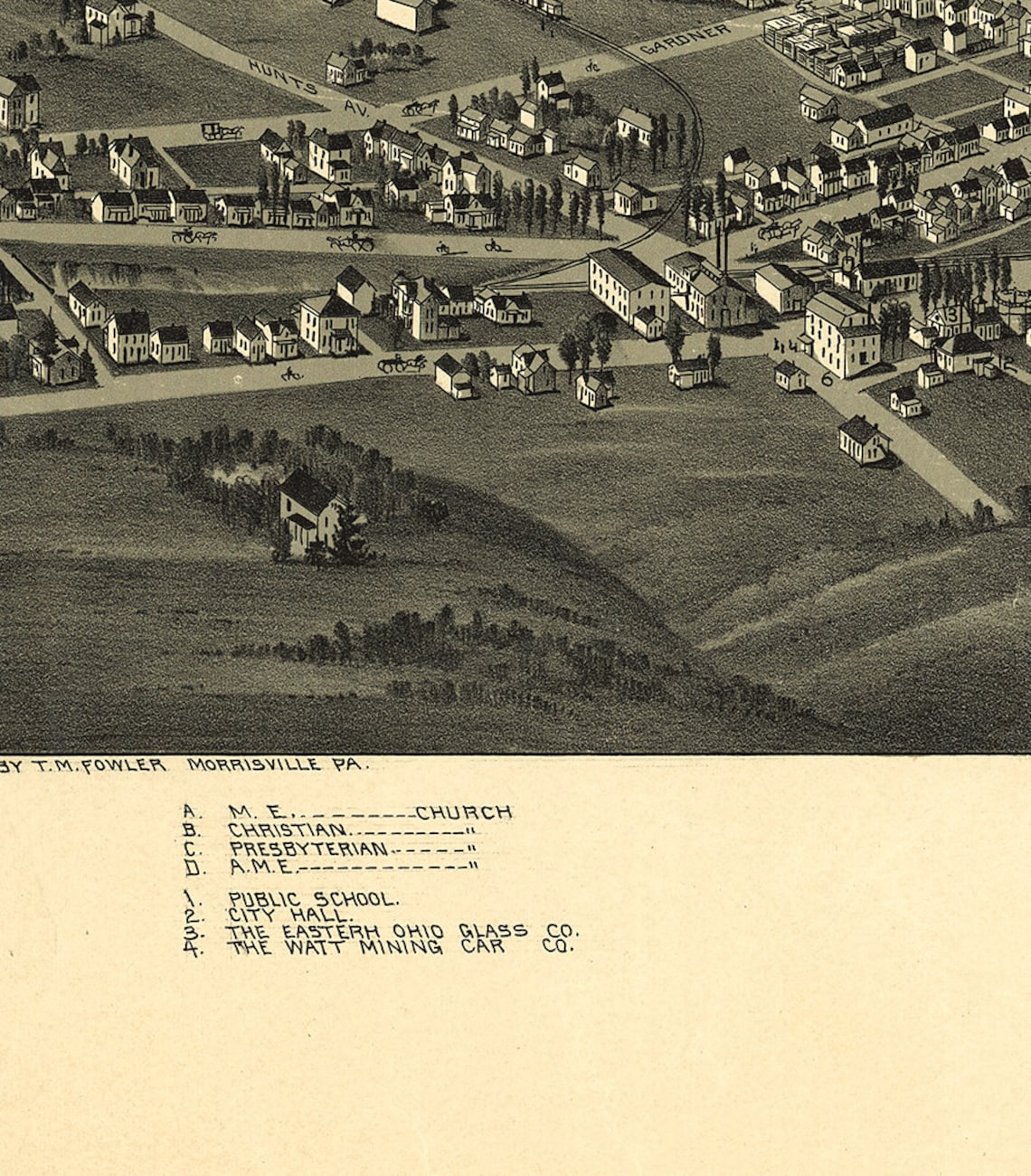 Map of Barnesville Ohio Belmont County Ohio OH 1899. Etsy