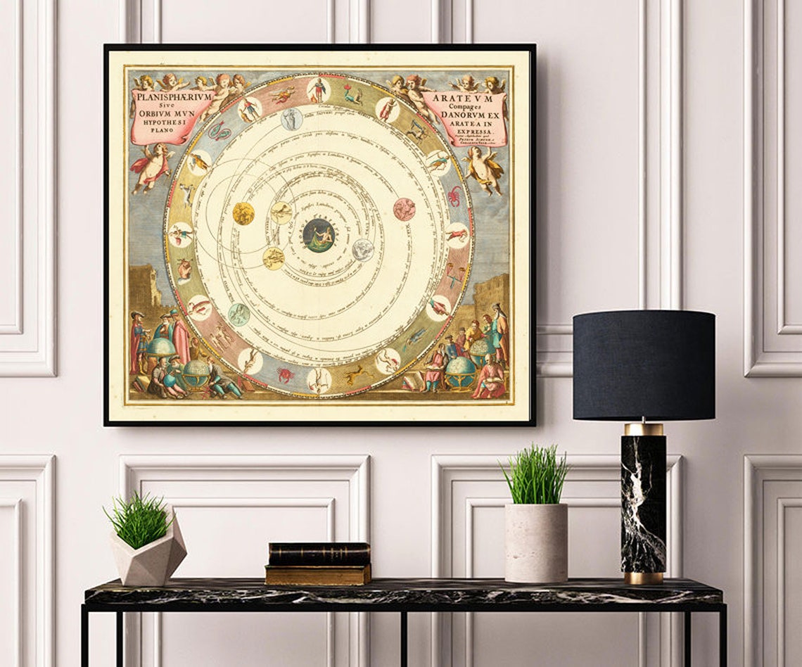 Celestial Chart by Andreas Cellarius - 1660 Chart the Greek Astronomer ...