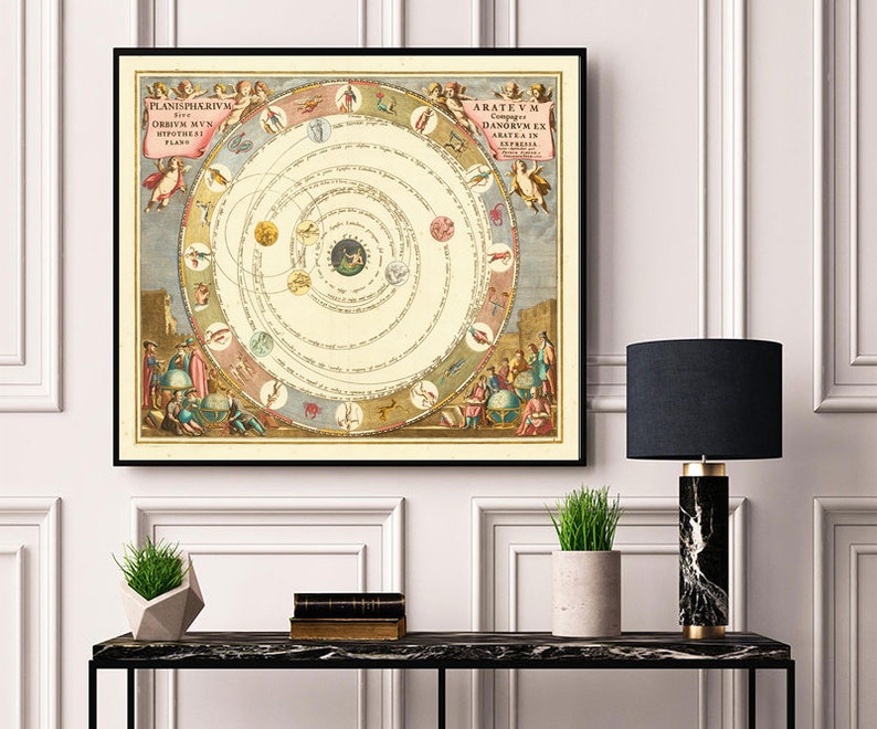 Celestial Chart by Andreas Cellarius - 1660 Chart the Greek Astronomer ...