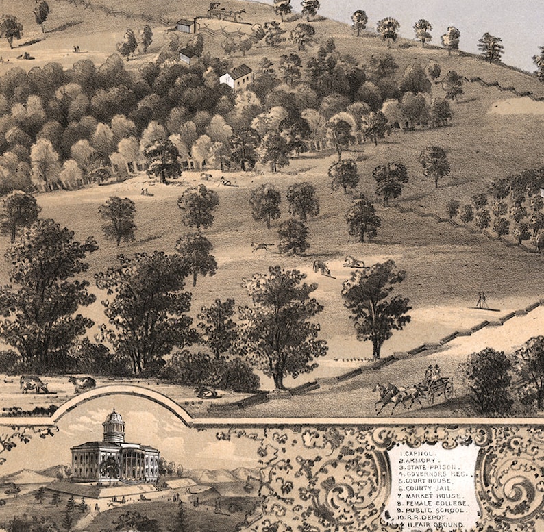 Jefferson City the Capitol of Missouri MO 1869 Vintage Etsy