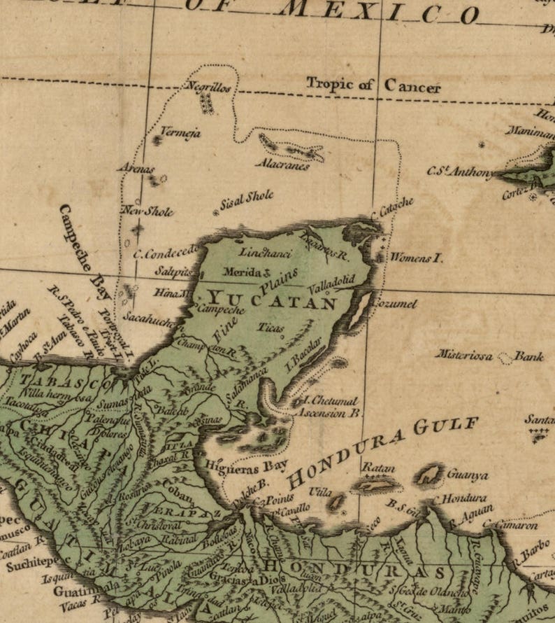 1755 Vintage Reprint Map. Map of the the West Indies and the adjacent parts of North /& South America