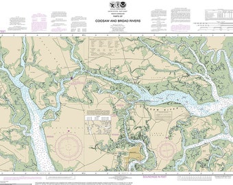 Nautical Charts of Coosaw and Broad Rivers, Port Royal