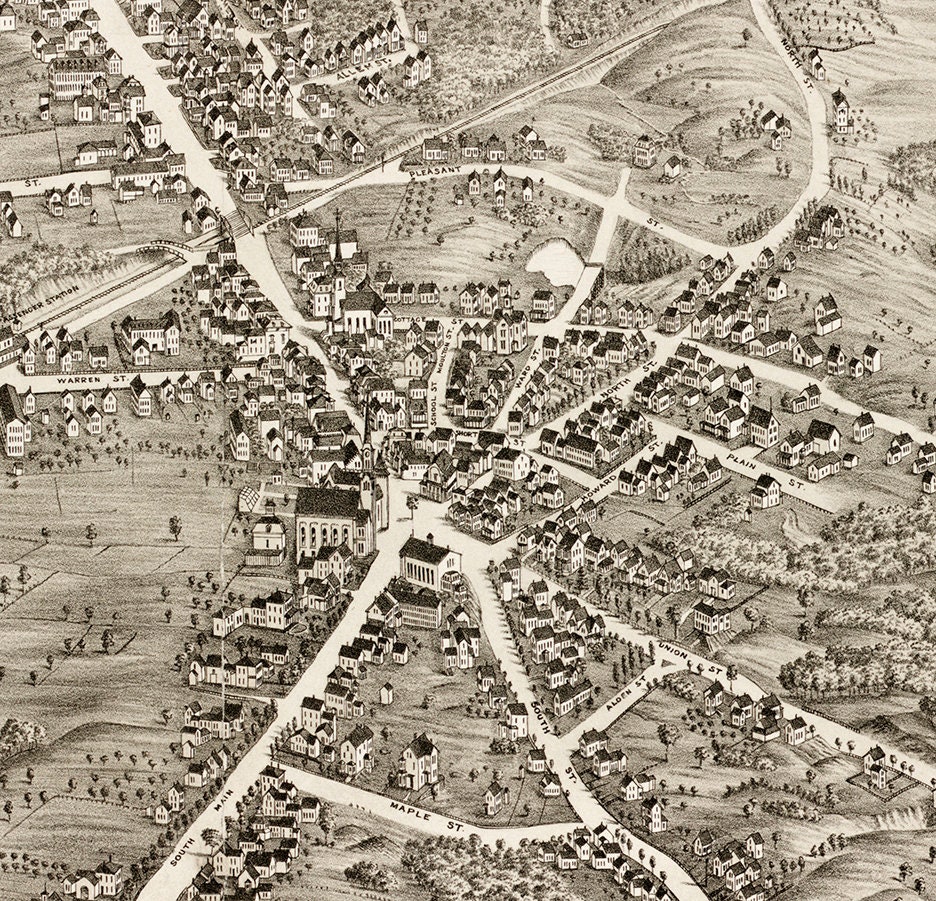 Map of Randolph Norfolk County Massachusetts MA. 1882. Etsy